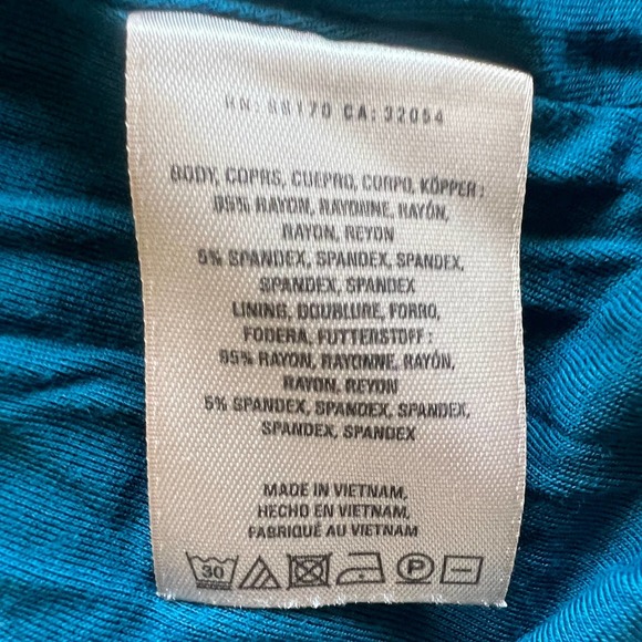 ANTHROPOLOGIE Maeve Camilla Teal Maxi Dress V Neck Knot Front Blue Size XS - Picture 12 of 15